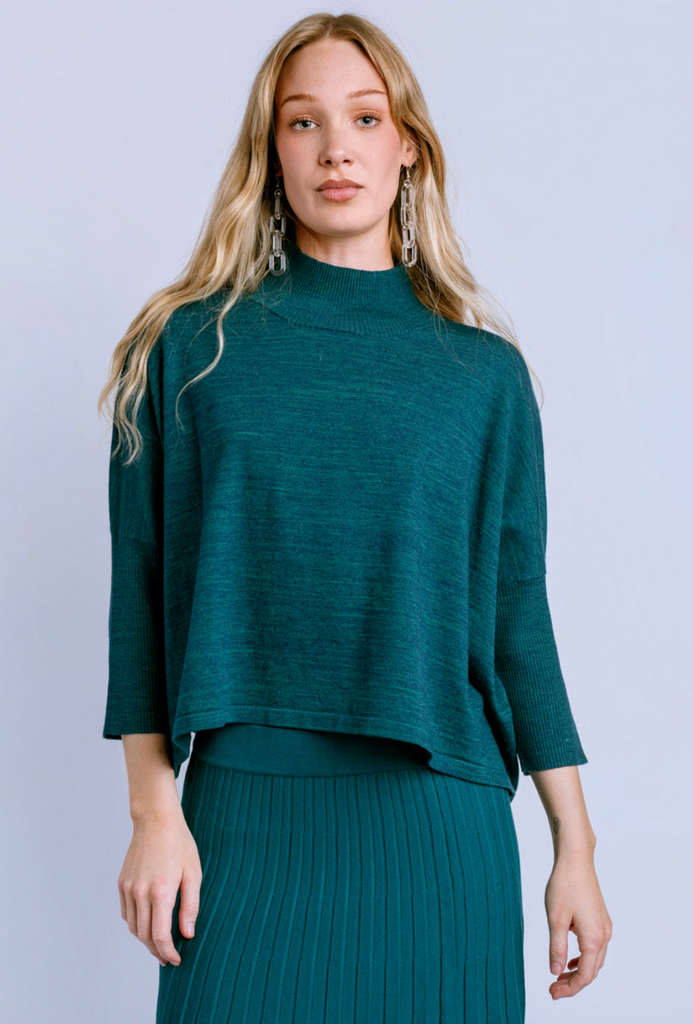 Aja Top -- Heathered Teal