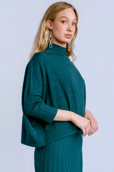 Aja Top -- Heathered Teal