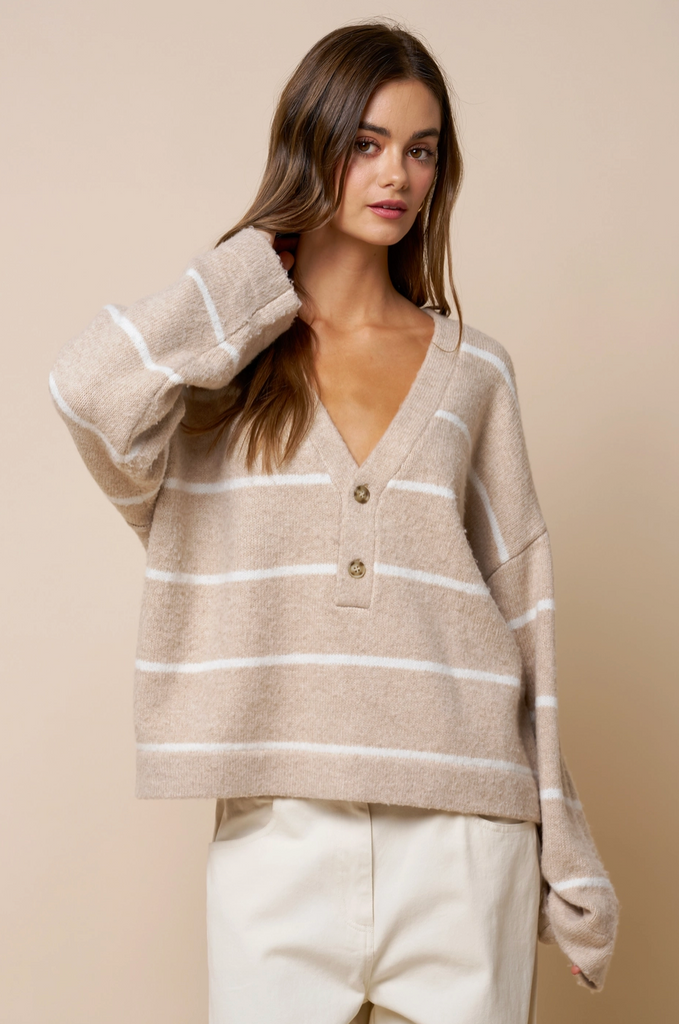 Chelle Sweater-- Taupe