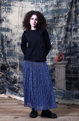 Ellie Skirt -- Blue Leopard