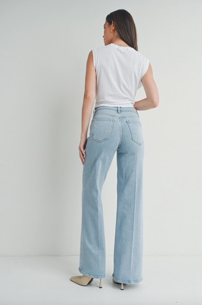 Palazzo Wide Leg Jeans -- Light