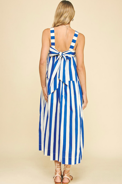 Noria Dress -- Blue/White