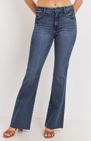 Scissor Cut Flare Jeans -- Dark Wash