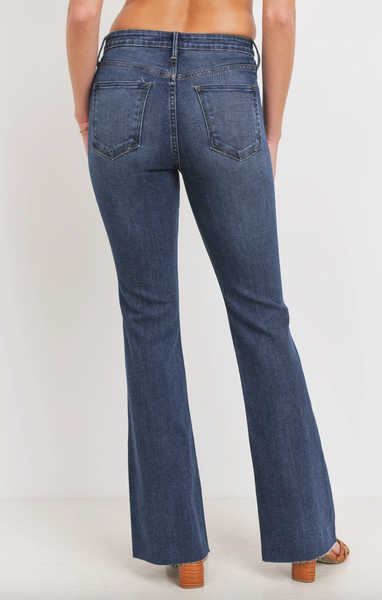 Scissor Cut Flare Jeans -- Dark Wash