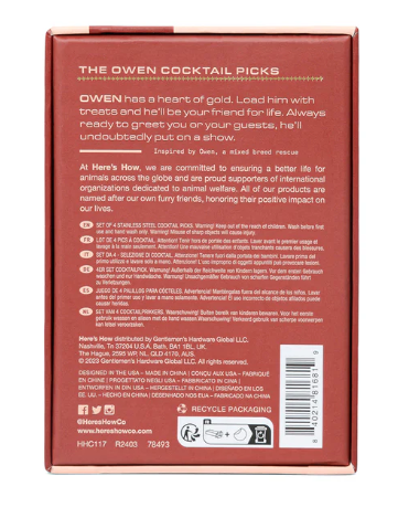 Owen Cocktail Picks - Gold