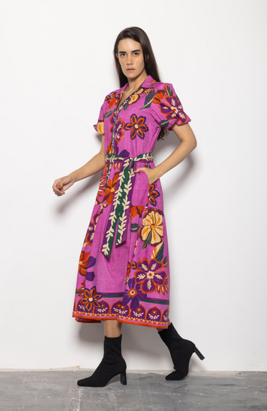 Della Dress -- Mauve Blossoms