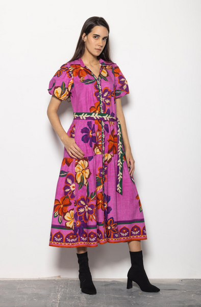 Della Dress -- Mauve Blossoms