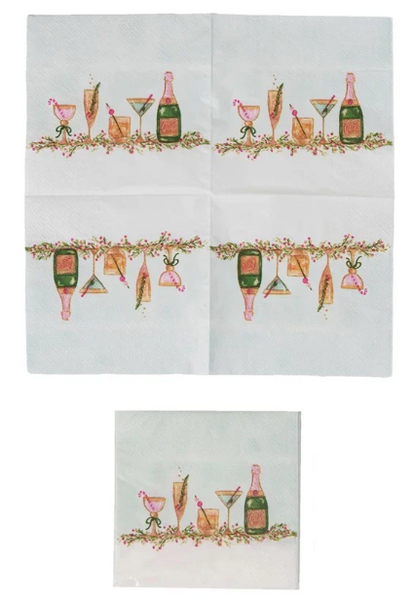 Holiday Cocktails Paper Napkins