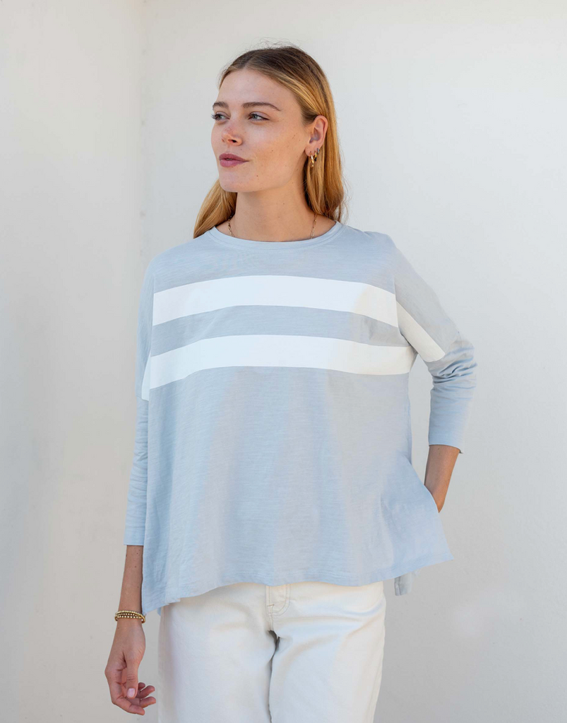 Catalina Tee -- Crystal/White