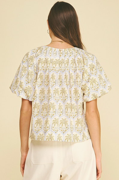 Tropical Palm Top -- Lavender