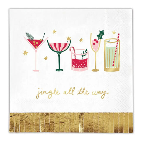 Foil Fringe Napkins - Jingle All the Way