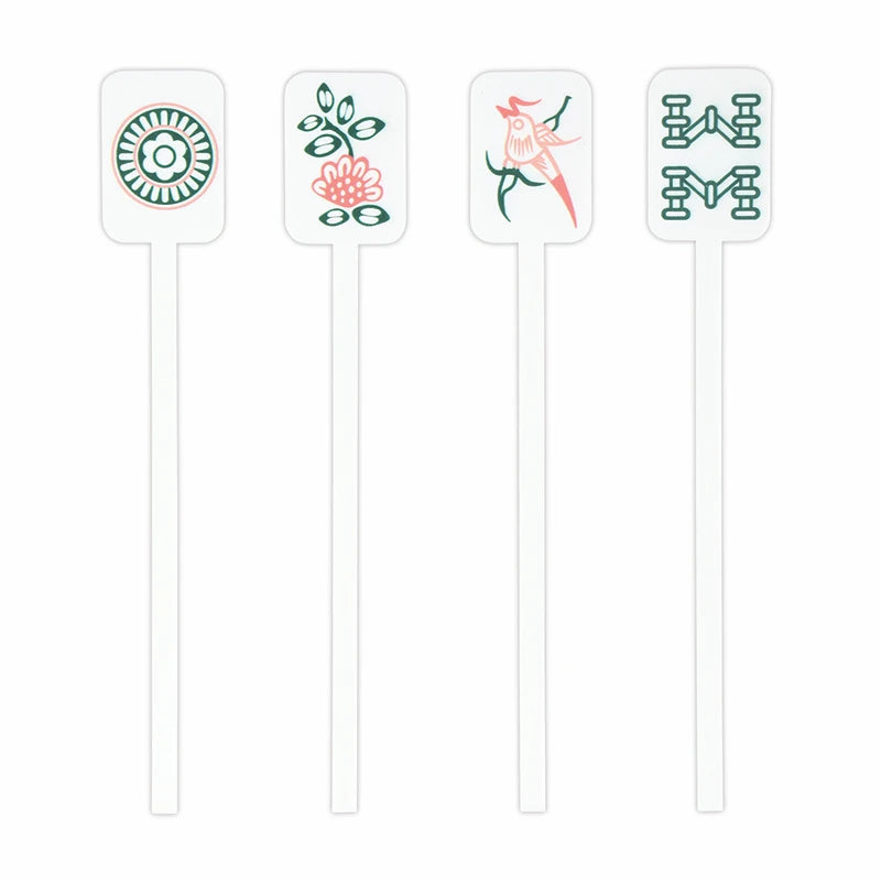 Acrylic Stir Sticks - Mahjong Tiles