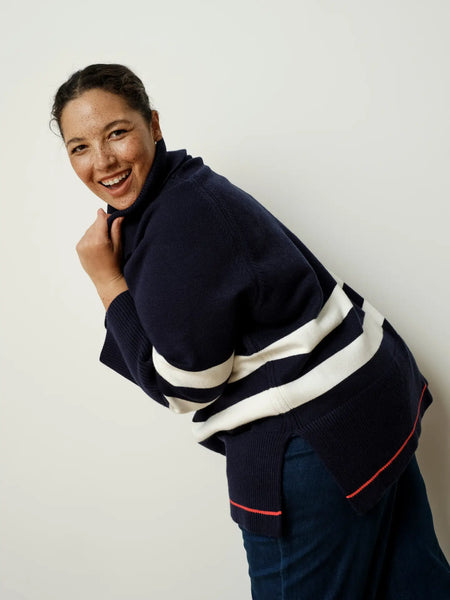 Sandra Sweater -- Navy Cream