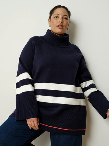 Sandra Sweater -- Navy Cream