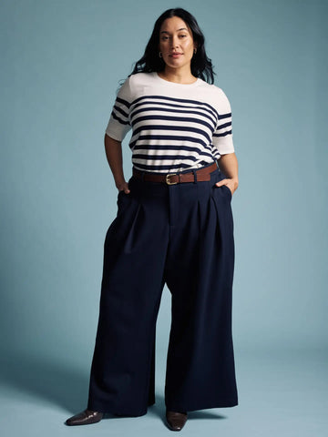 Jean Sweater -- Navy Stripe