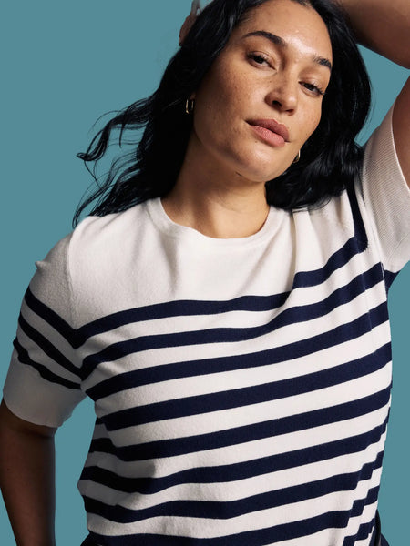 Jean Sweater -- Navy Stripe