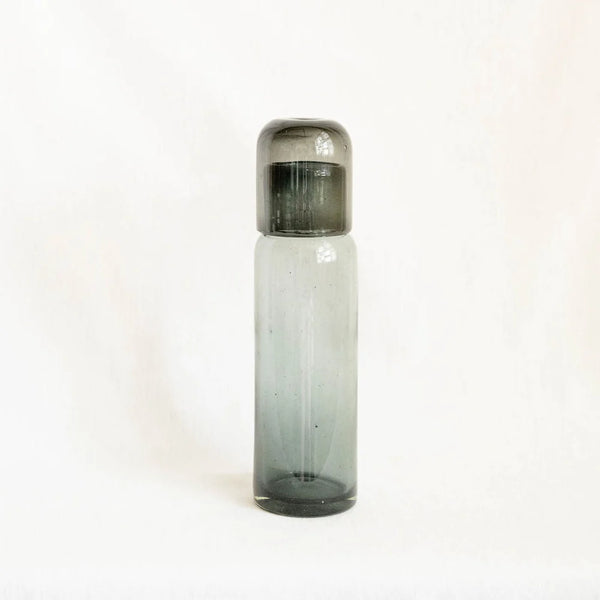 Handblown Glass Bedside Carafe - Smoke (CANNOT SHIP)