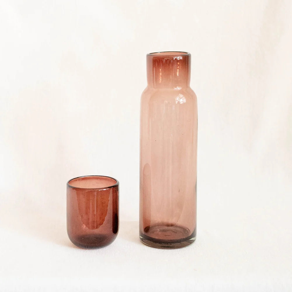 Handblown Glass Bedside Carafe - Amethyst (CANNOT SHIP)