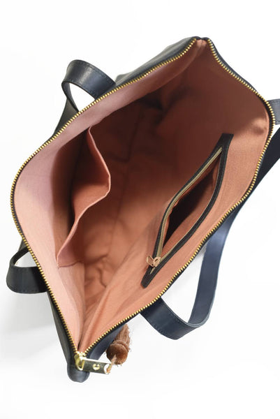 Essential Zippered Tote  -- Black (Flourish Collection)