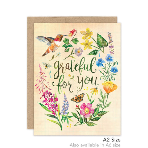 Grateful Hummingbird Thank You - Luxe Card