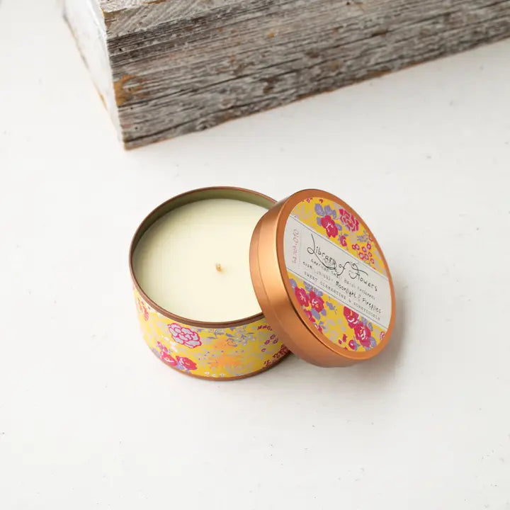 Yellow Pink Roses Candle