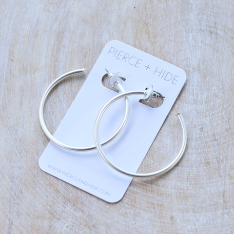 Free Gift -- Large Skinny Everyday Silver Hoops