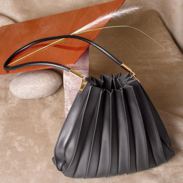 Elle Vegan Leather Bag with Pouch - Black