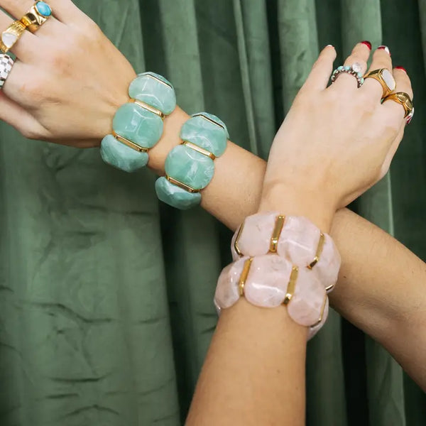 Emma Stretch Bracelet - Light Greem