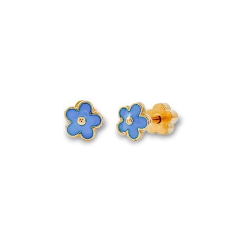 Blue Flowers Tiny Stud Kids Earrings