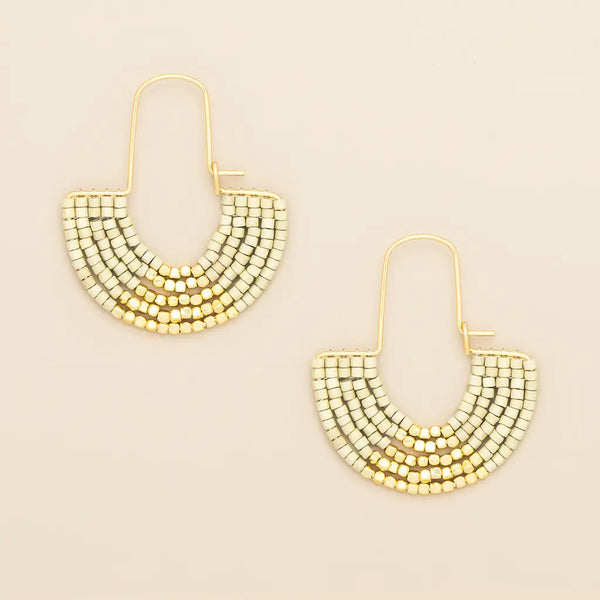 Miyuki U-Hoop Earring - Cream/Gold