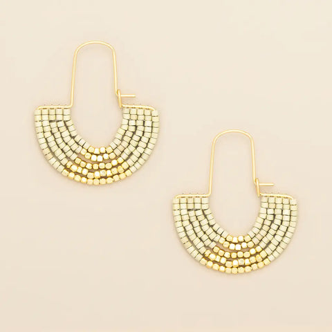Miyuki U-Hoop Earring - Cream/Gold