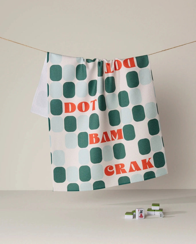 Cypress Mahjong Tile Talk Tea Towel