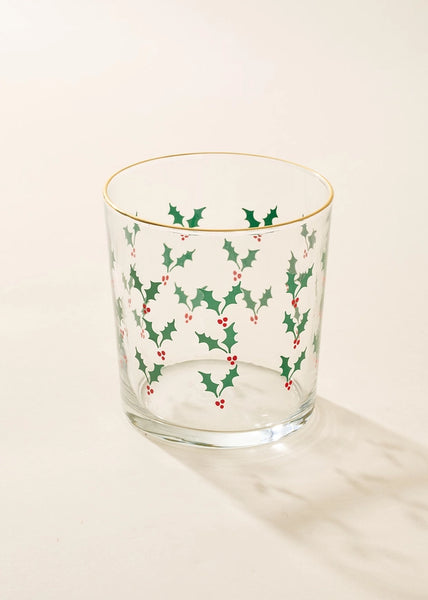 Holly Jolly 12.5 Ounce Glass Tumbler