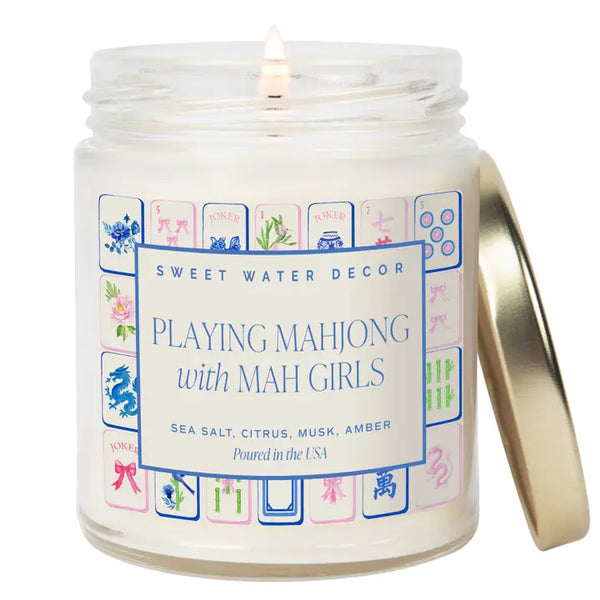 Playing Mahjong With Mah Girls Soy Candle - 9 oz