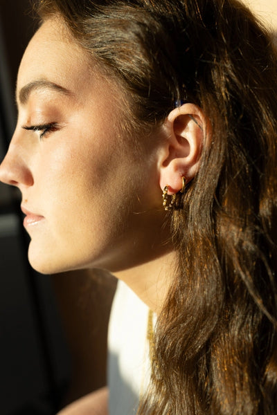 Ellie Pearl Hoops - Gold