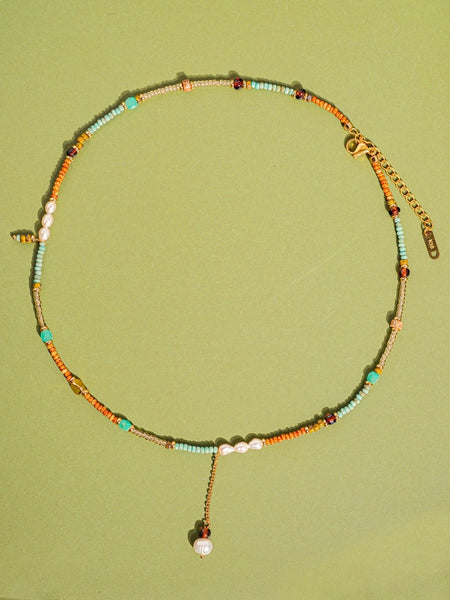 18K Handmade Bohemian Beaded Necklace
