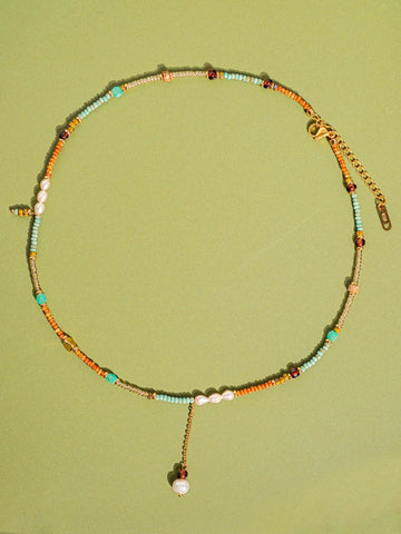 18K Handmade Bohemian Beaded Necklace