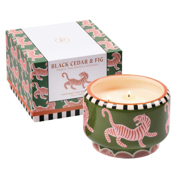 24 oz A Dopo "Tiger" Candle - Black Cedar & Fig (CANNOT SHIP)