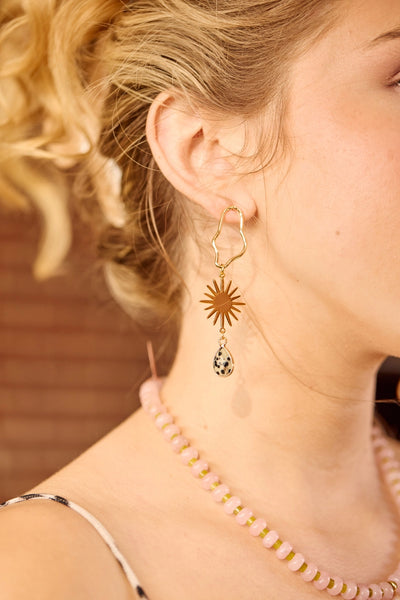 Dalmatian Jasper Abstract Dangle Earrings