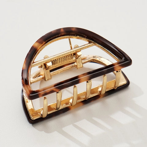 Rosalie Small Half Moon Metal Clip - Dark Tortoise