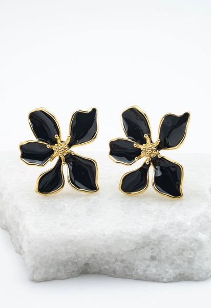 Bloom Earrings - Midnight Black