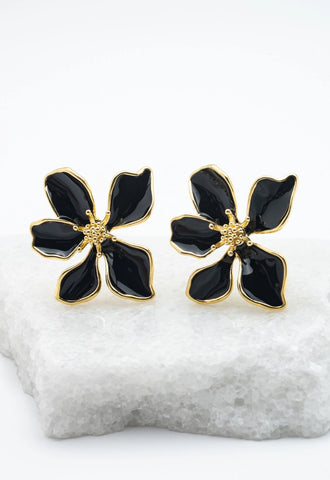 Bloom Earrings - Midnight Black