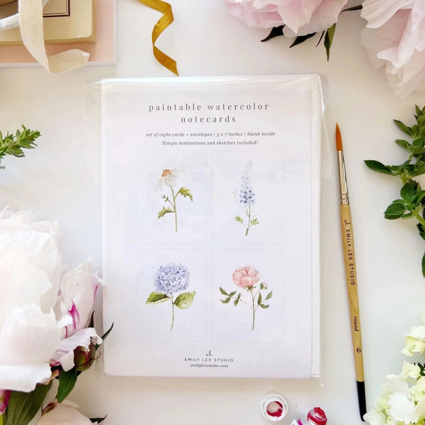 Garden Flowers Watercolor Notecard Set