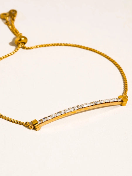 Montessa 18K Cz Adjustable Bar Bracelet