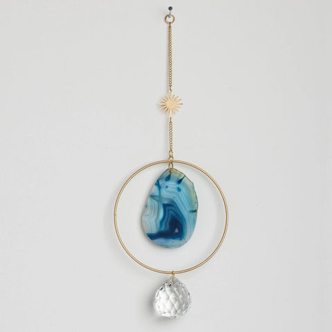 Stone Suncatcher - Sun/Blue Agate