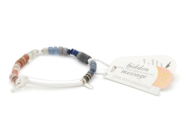Hidden Message Bracelet - Amazing - Labradorite/Silver