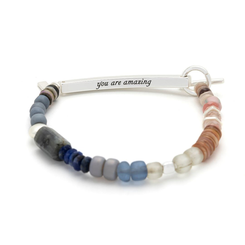 Hidden Message Bracelet - Amazing - Labradorite/Silver