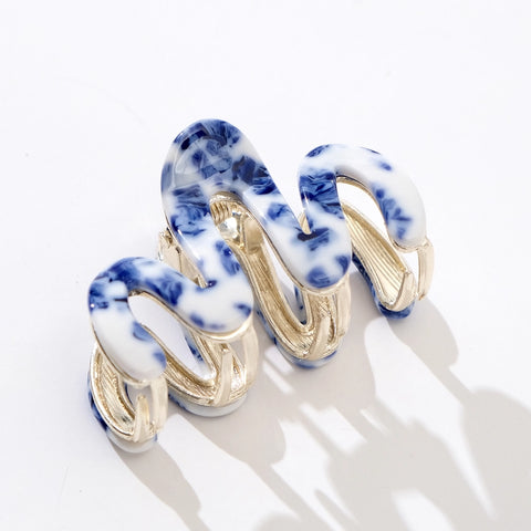 Willow Mini Squiggle Metal Clip - Coastal Blue