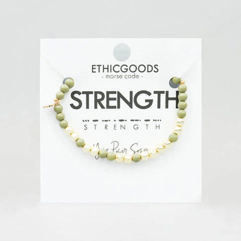 Gold Morse Code Bracelet - Strength