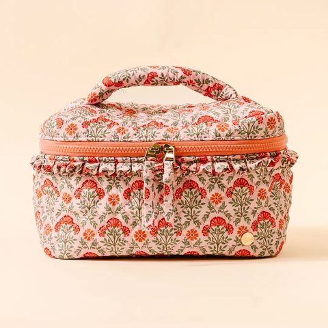 Glam & Go Quilted Cosmetic Bag – Everbloom Dusty Rose